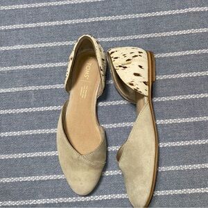 Toms Cow Hair‎ Leather D’orsay Flats Size 8